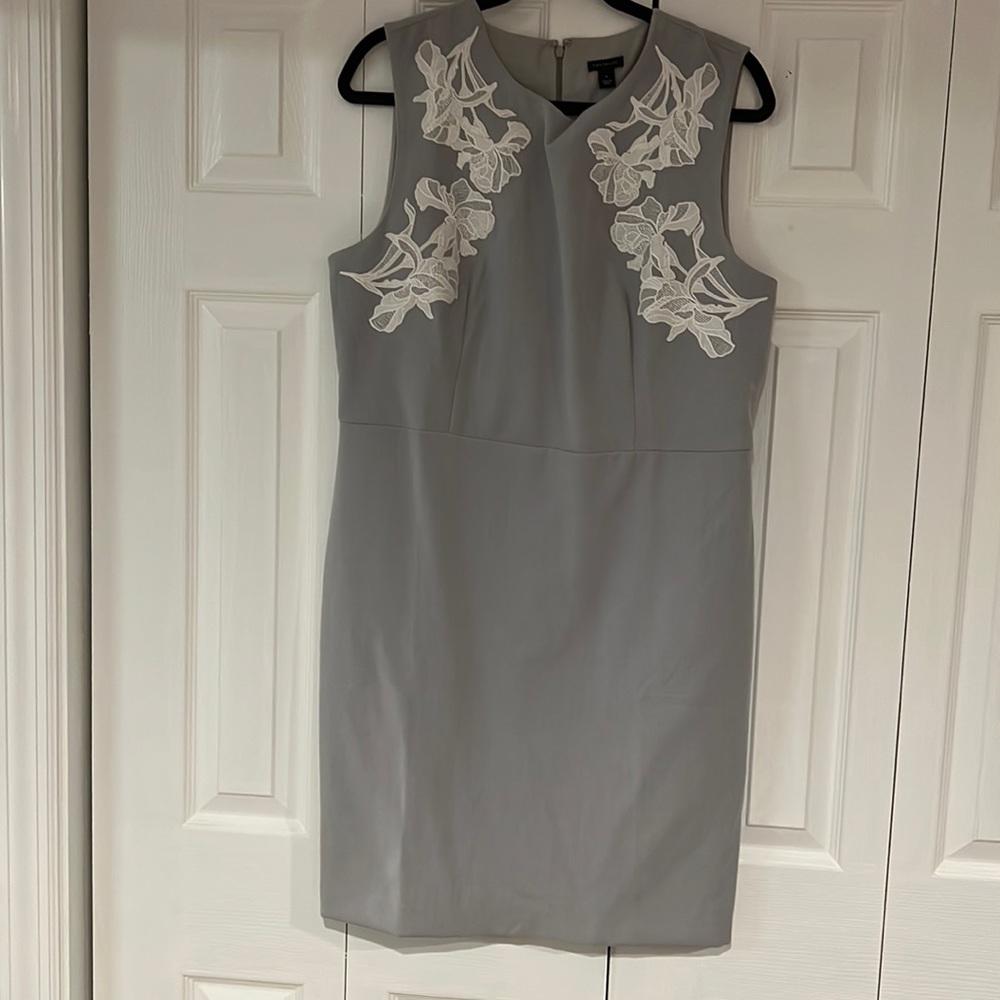 Ann Taylor light gray sheath dress size 14